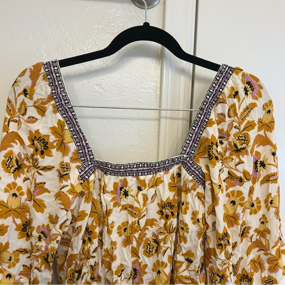 Free People Intimately Blooming Borders Bodysuit White Large Ruffle Bell Sleeves - Picture 12 of 14